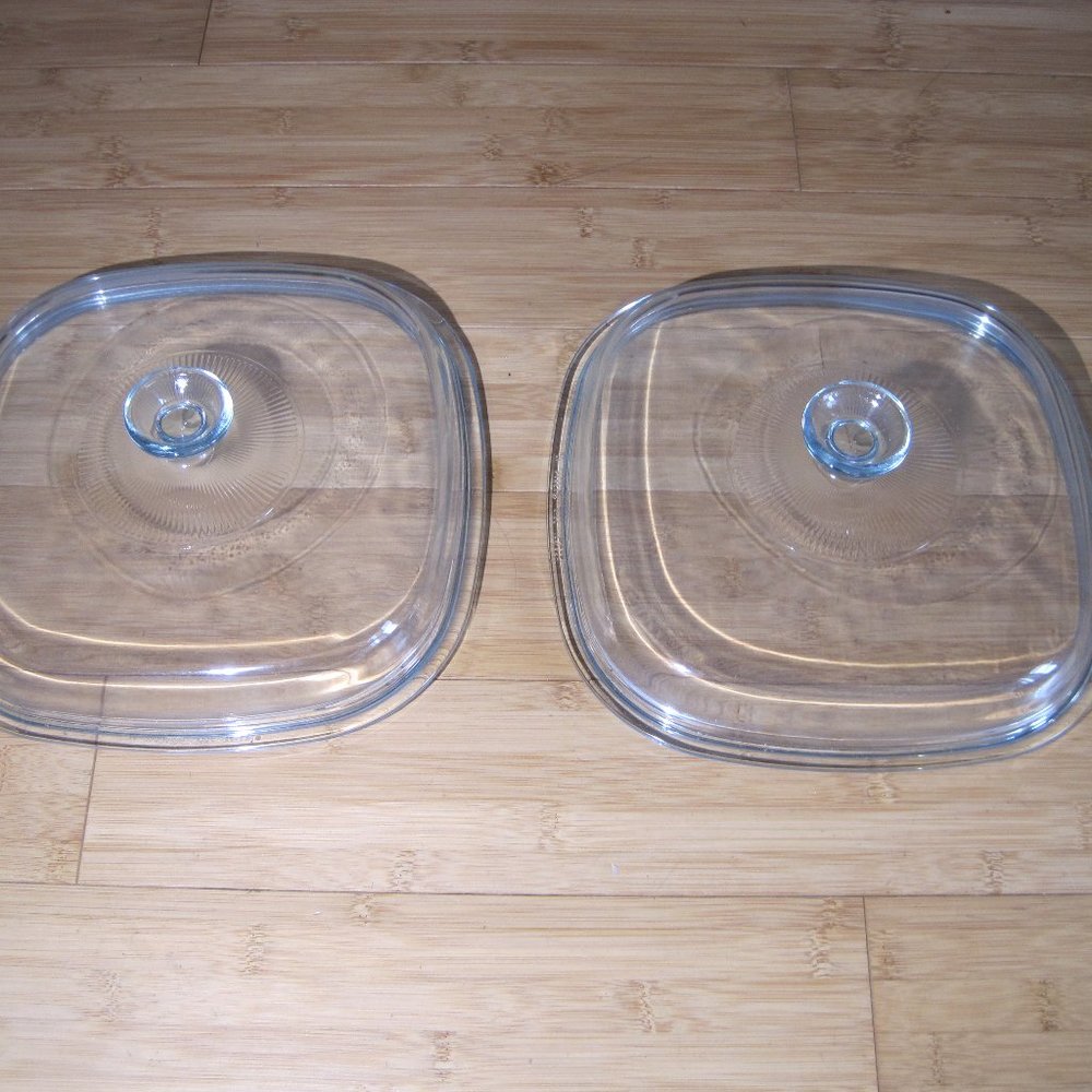 2 Vintage Lids Pyrex A-12-C,  Will fit  2 1/2 Qt, 4 Qt. and 5 Qt. Corning Ca…